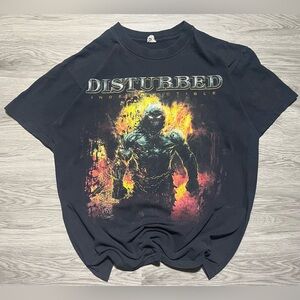 Vtg. Disturbed inside the fire tour 2008 double sided metal band Tee men’s large